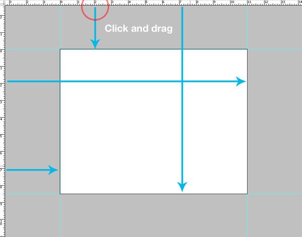 4- خط راهنما - آموزش طراحی بروشور سه لتی در فتوشاپ مجله گیچ