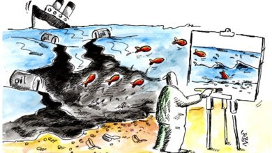 روز جهانی محیط‌زیست کارتونیست محمد صالح رزم‌حسینی مجله گیچ